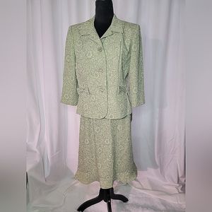Miss Dorby 2 Piece Skirt Suit Sage Green